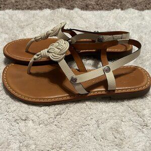 Brighton White Sandals Leather Woven Aiden- Women's Size 8